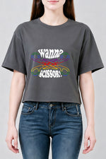 Wanna scissors funny crop top