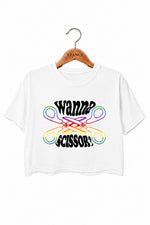 Wanna scissors funny crop top