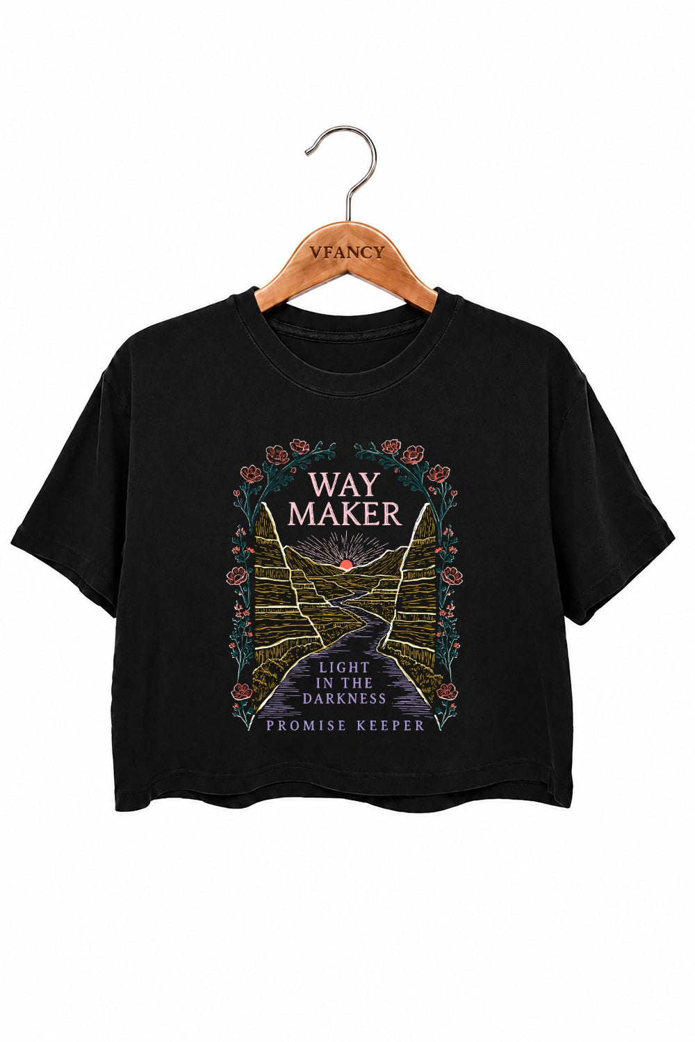 Way maker light in the darkness crop top