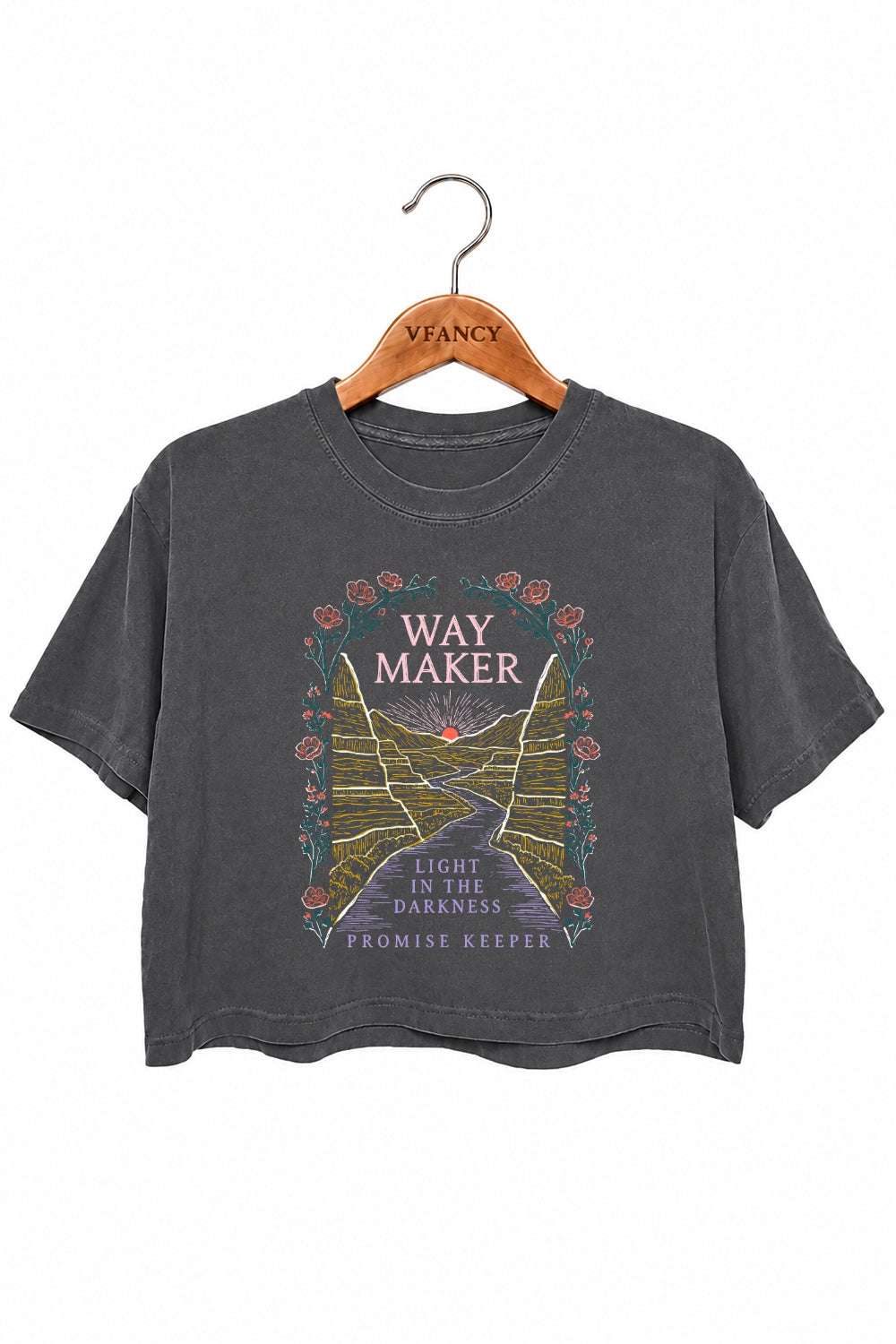 Way maker light in the darkness crop top