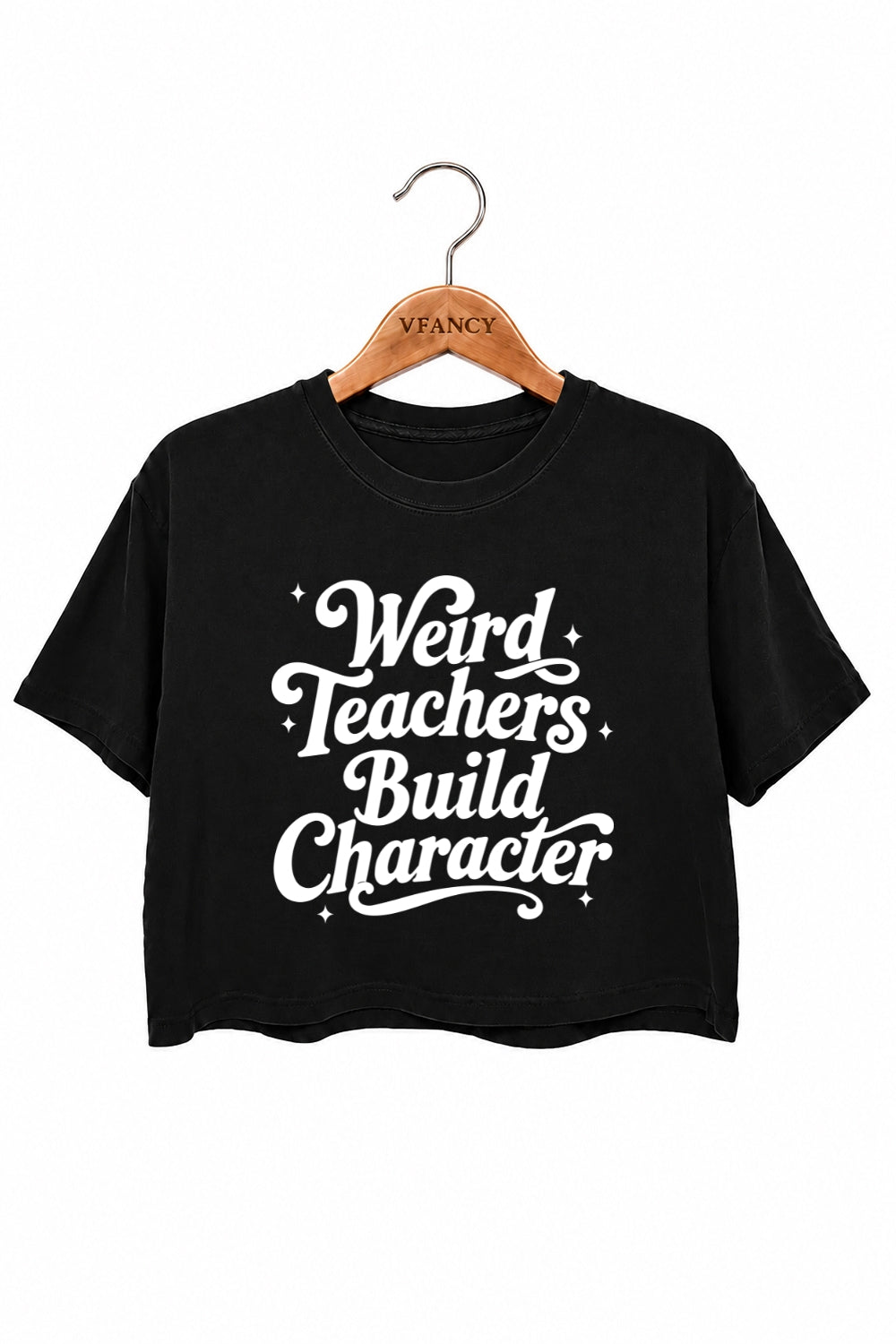 Weird teachers build character crop top