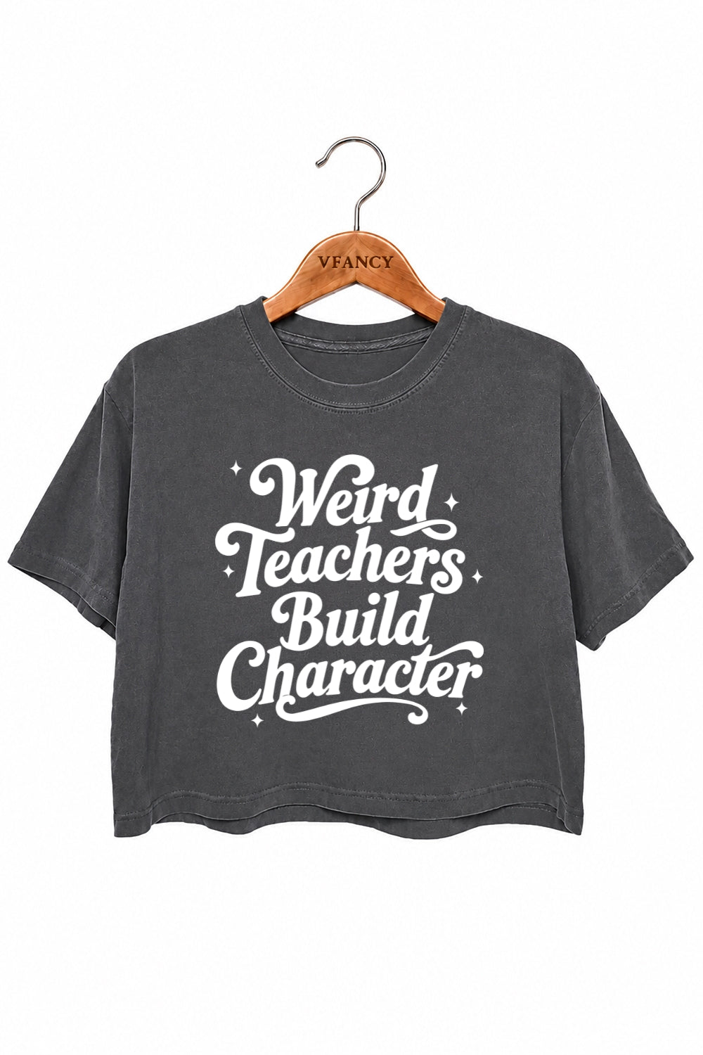 Weird teachers build character crop top