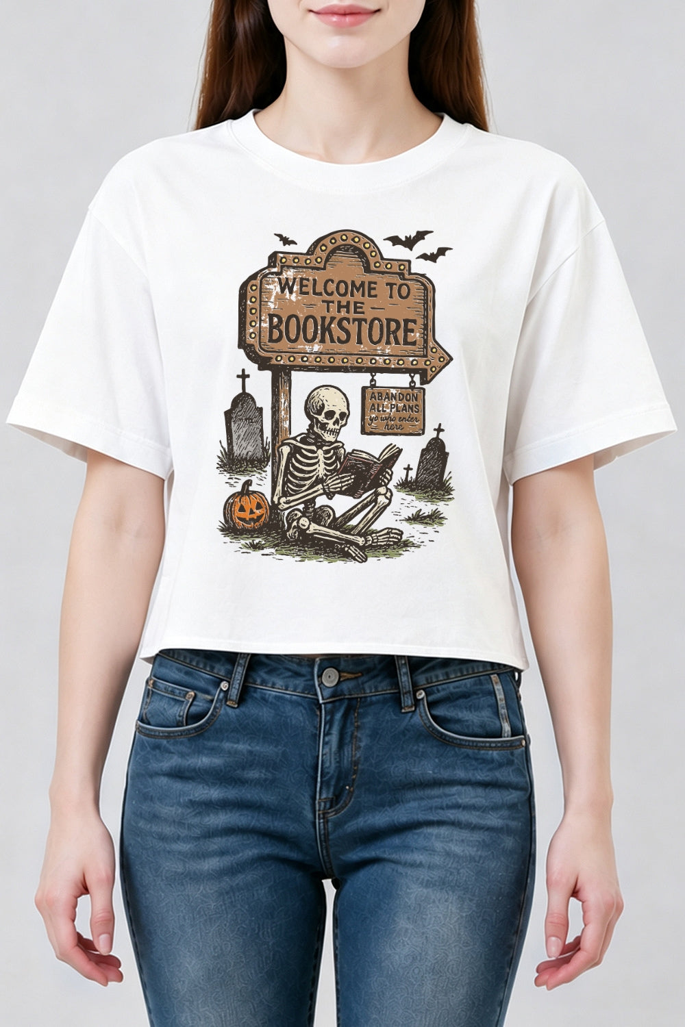 Welcome to the bookstore crop top
