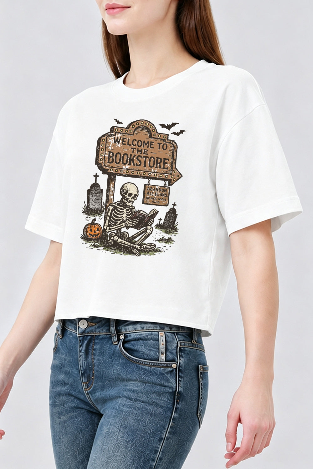 Welcome to the bookstore crop top