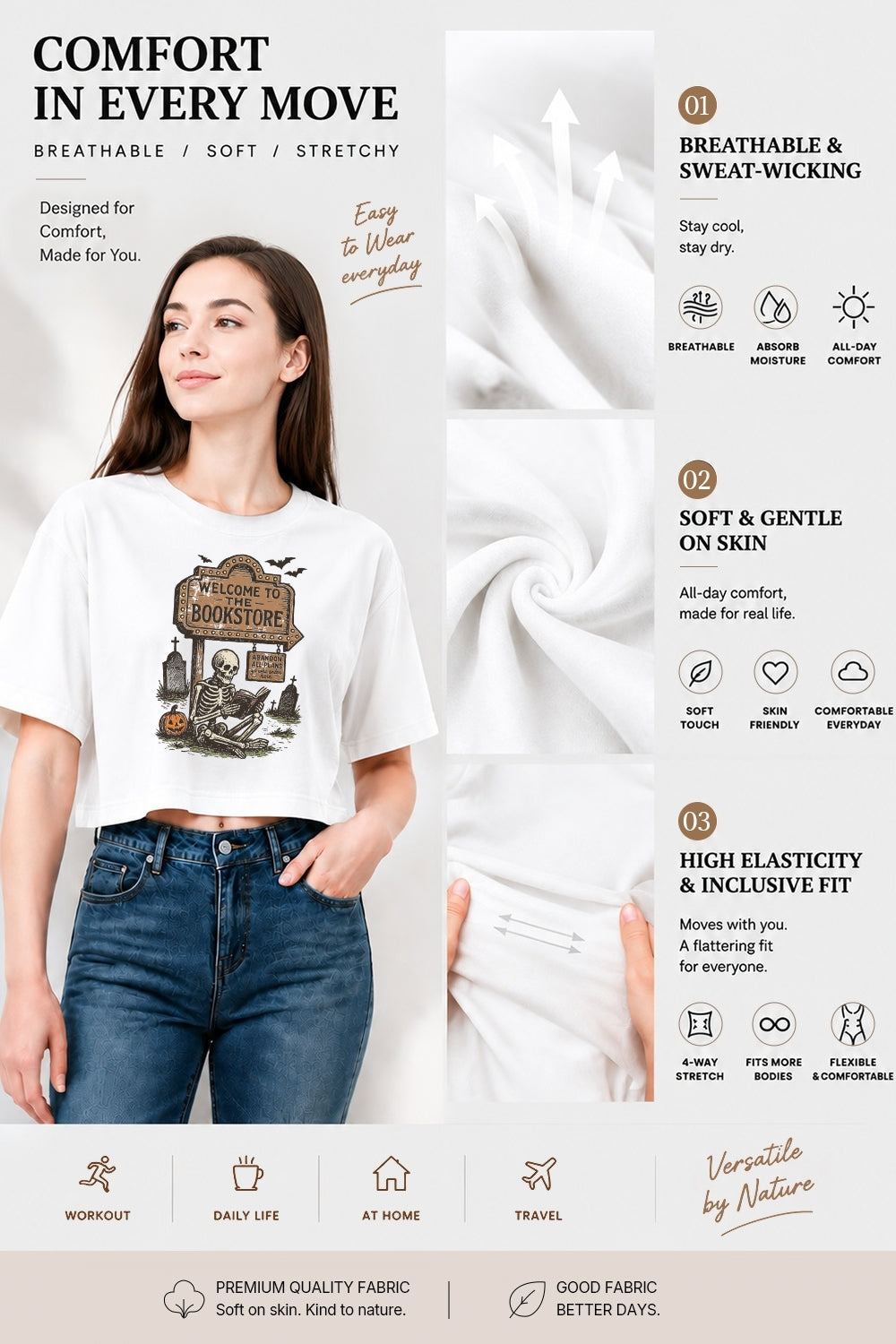 Welcome to the bookstore crop top