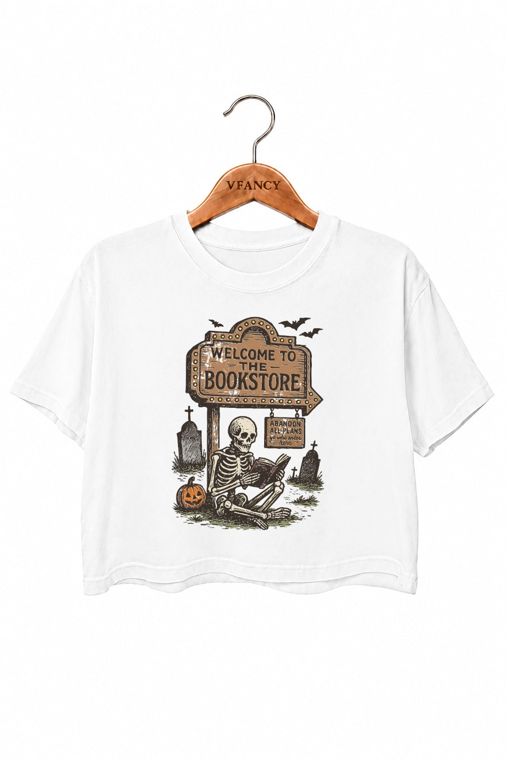 Welcome to the bookstore crop top