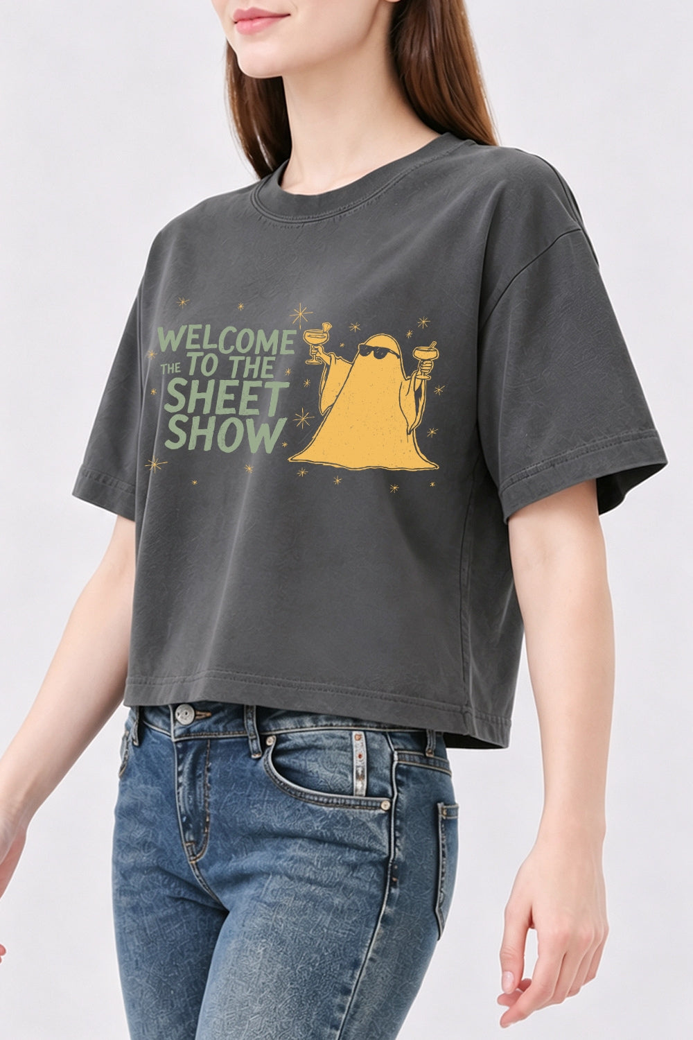 Welcome to the sheet show halloween crop top