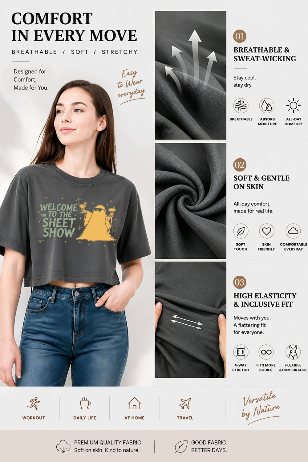 Welcome to the sheet show halloween crop top