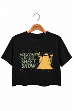 Welcome to the sheet show halloween crop top