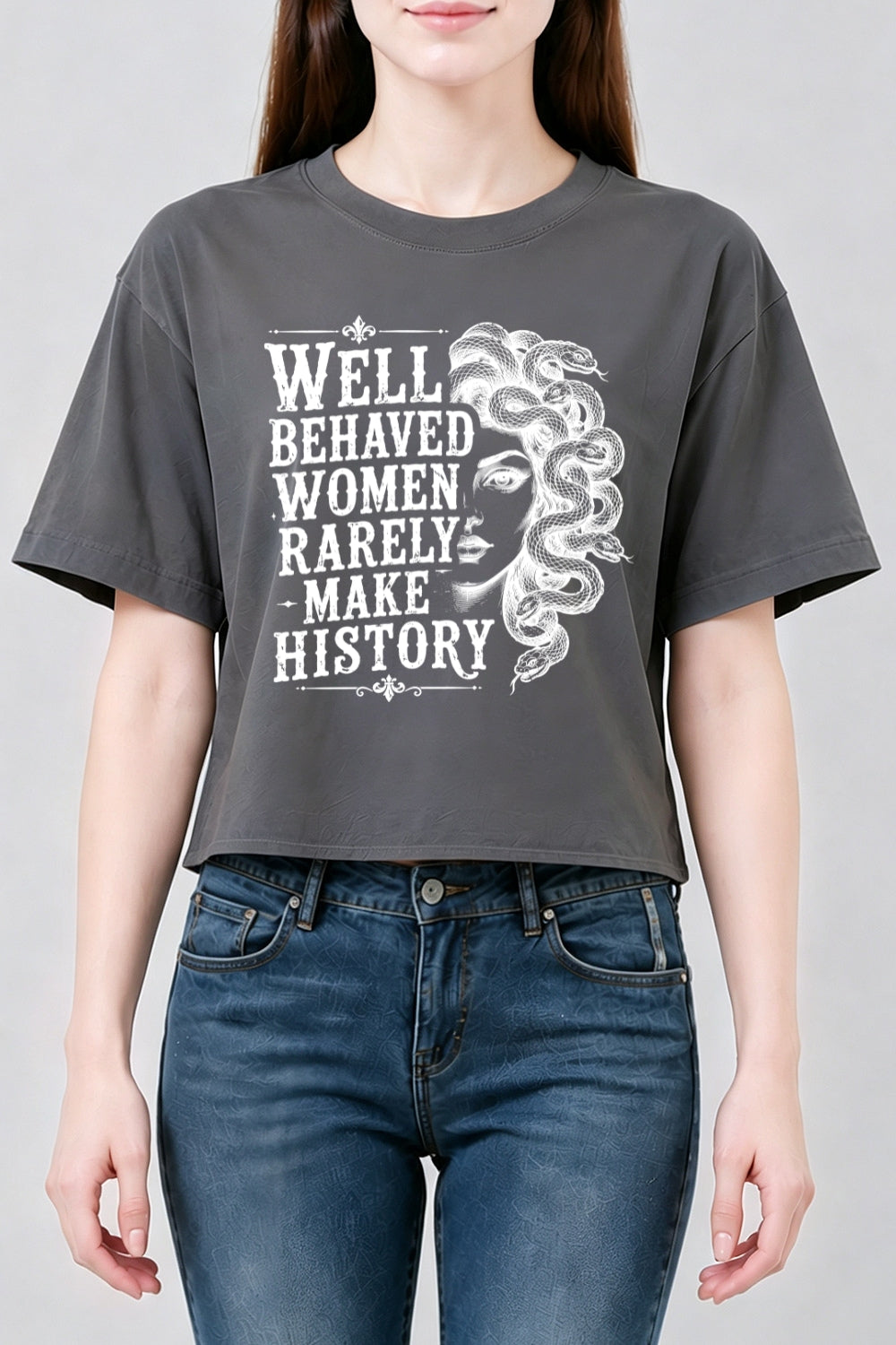 Well behaved women rarely make history crop top