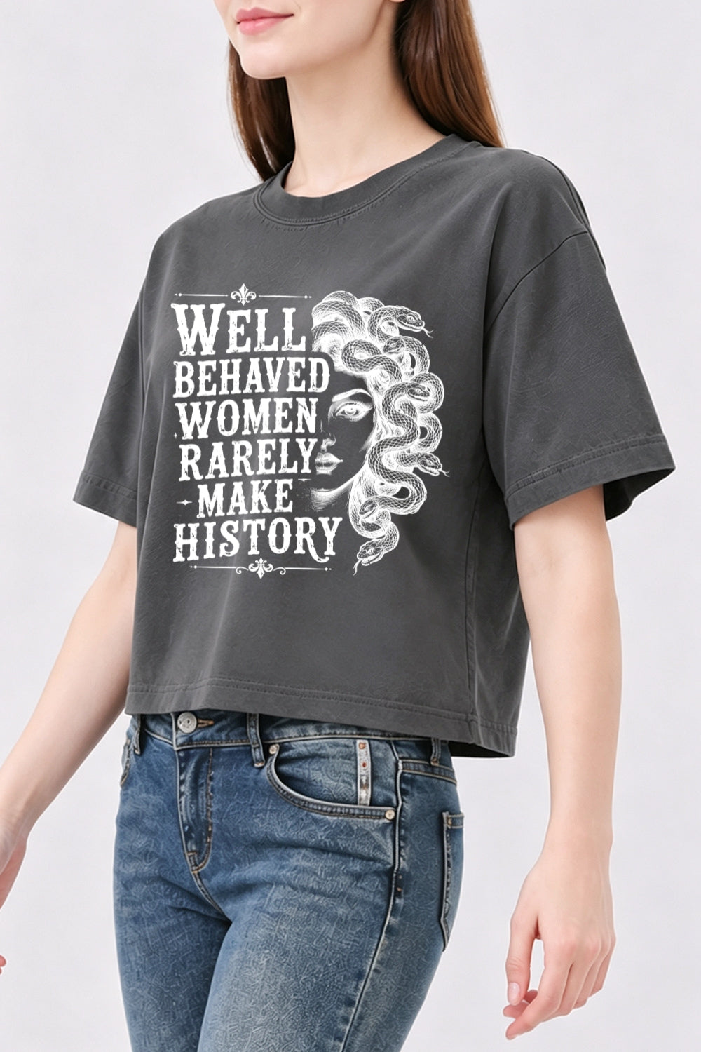 Well behaved women rarely make history crop top