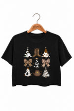 Western style christmas crop top