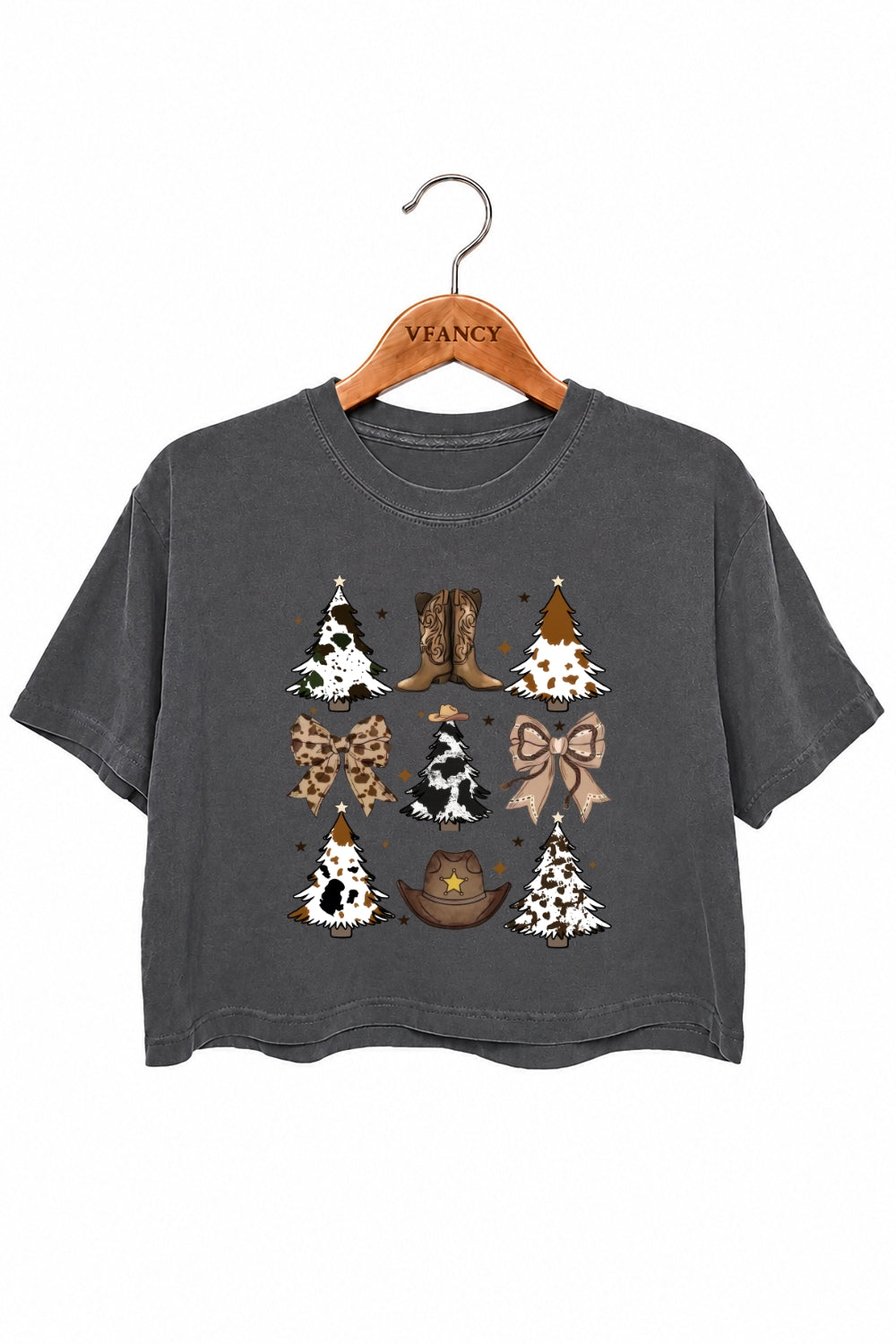 Western style christmas crop top