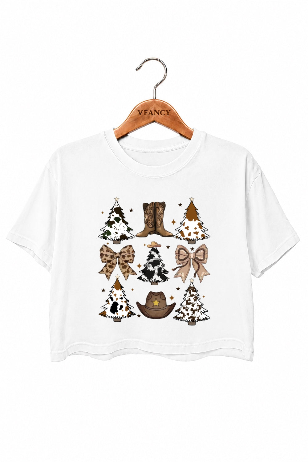 Western style christmas crop top