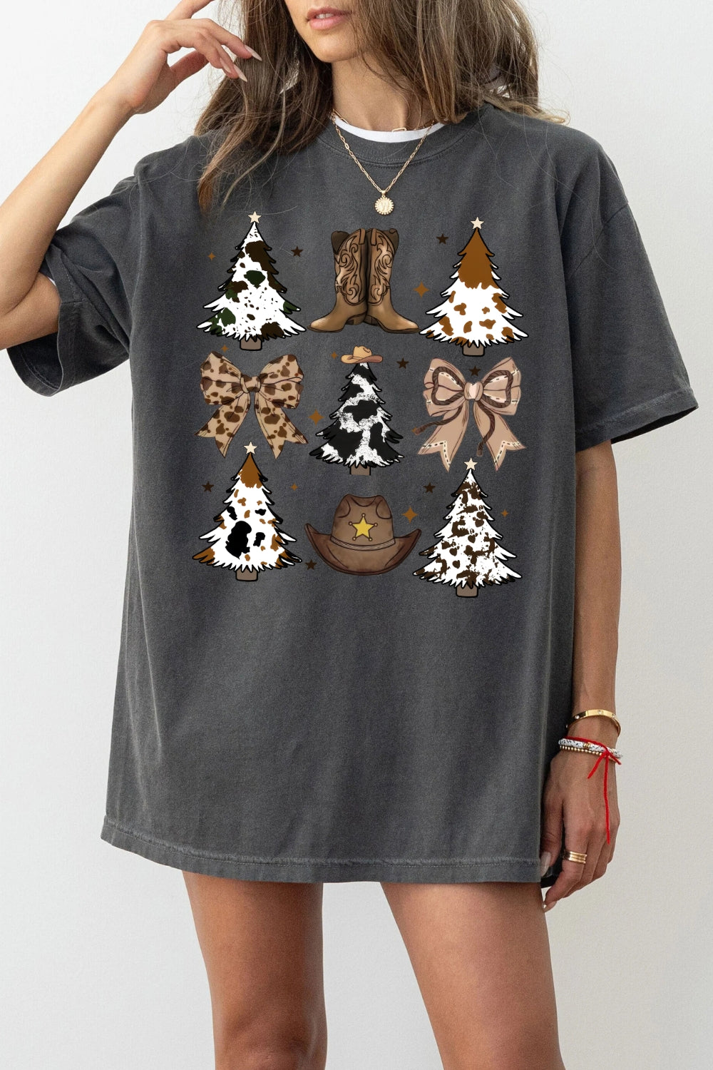 Western style christmas tee