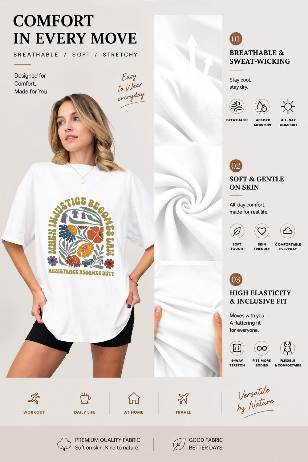 When injustice become law floral tee