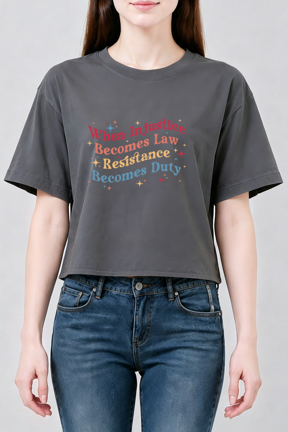 When injustice becomes law colorful crop top