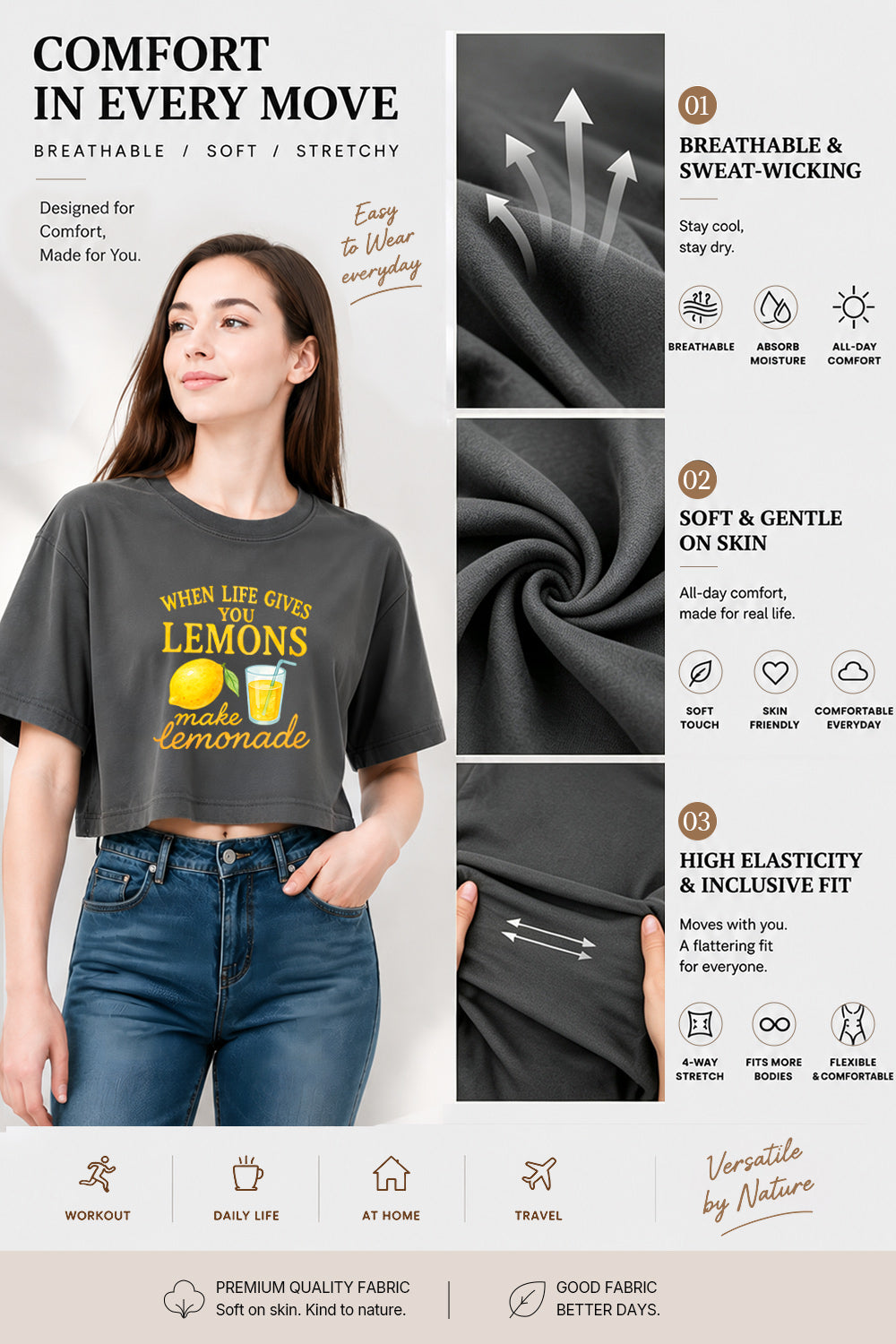 When life gives you lemons crop top