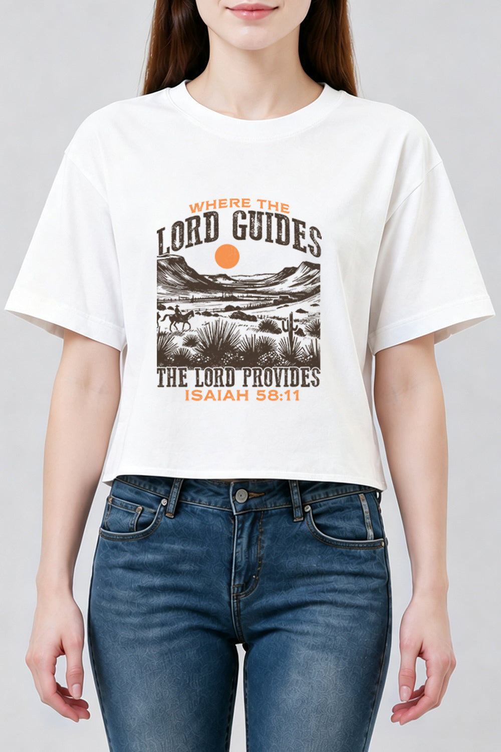 Where the lord guides crop top