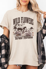 Wild flowers and wild horses tee