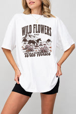 Wild flowers and wild horses tee