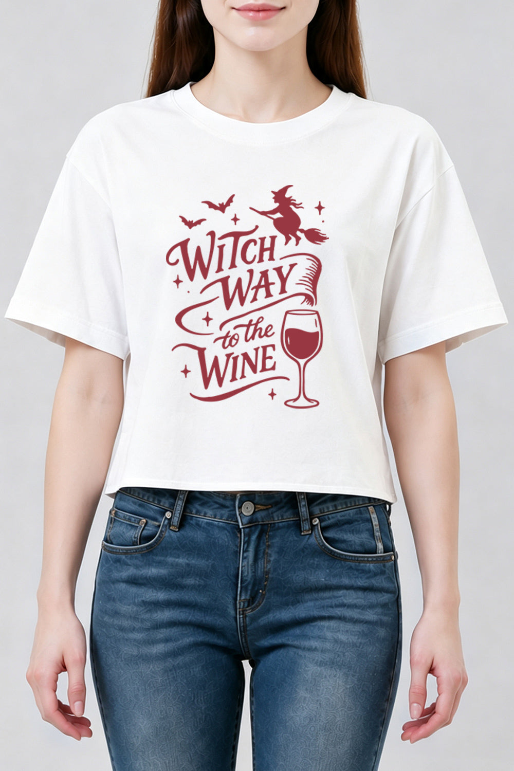 Witch way to the wine crop top