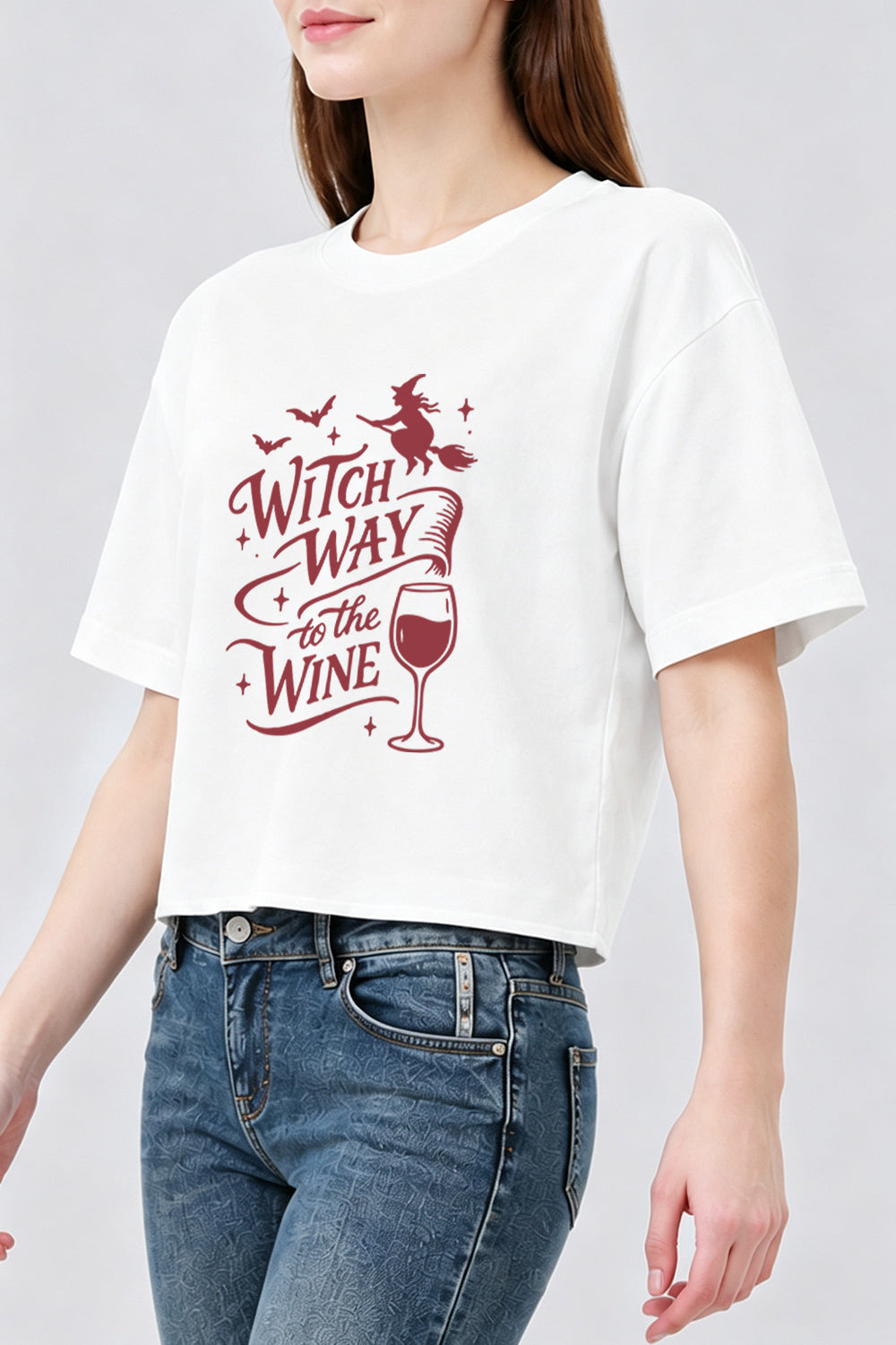 Witch way to the wine crop top