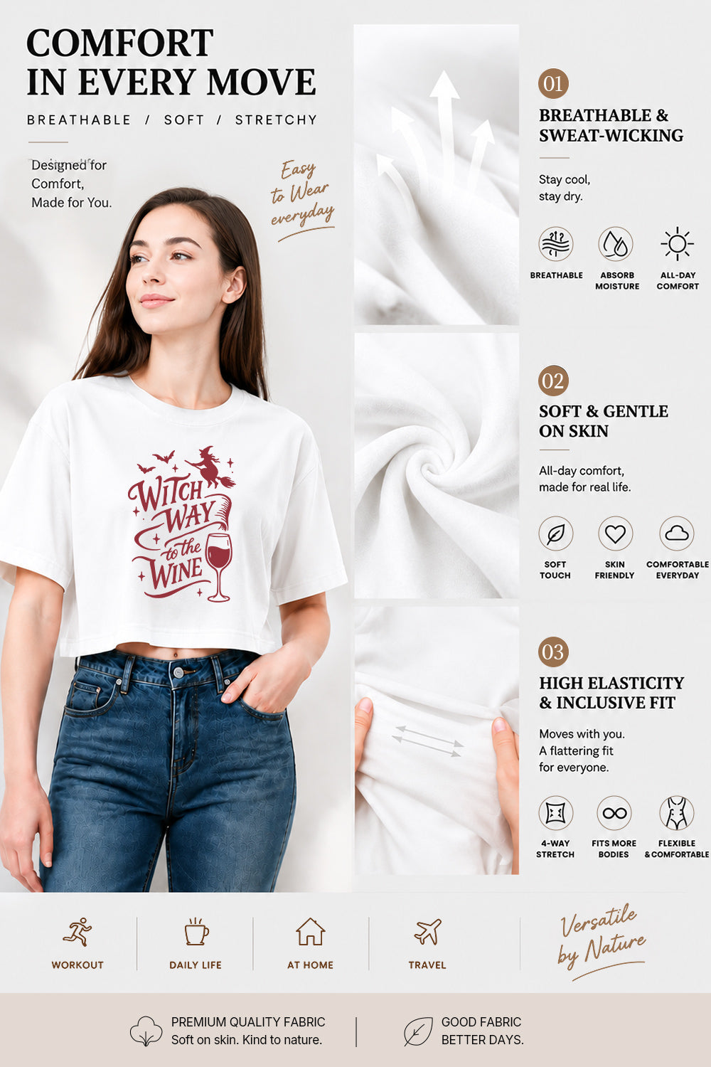 Witch way to the wine crop top