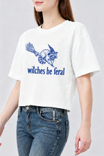 Witches be feral raccoon crop top