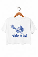 Witches be feral raccoon crop top