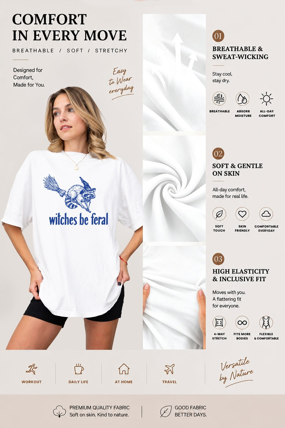 Witches be feral raccoon tee
