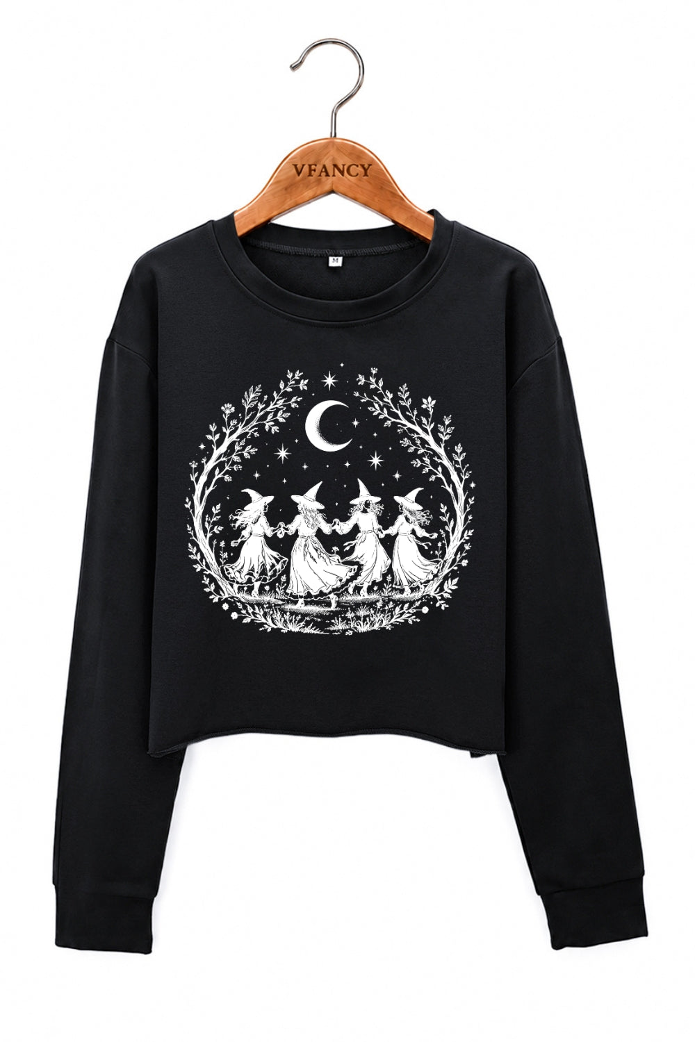 Witches dance in the moonlight crop sweatshirt