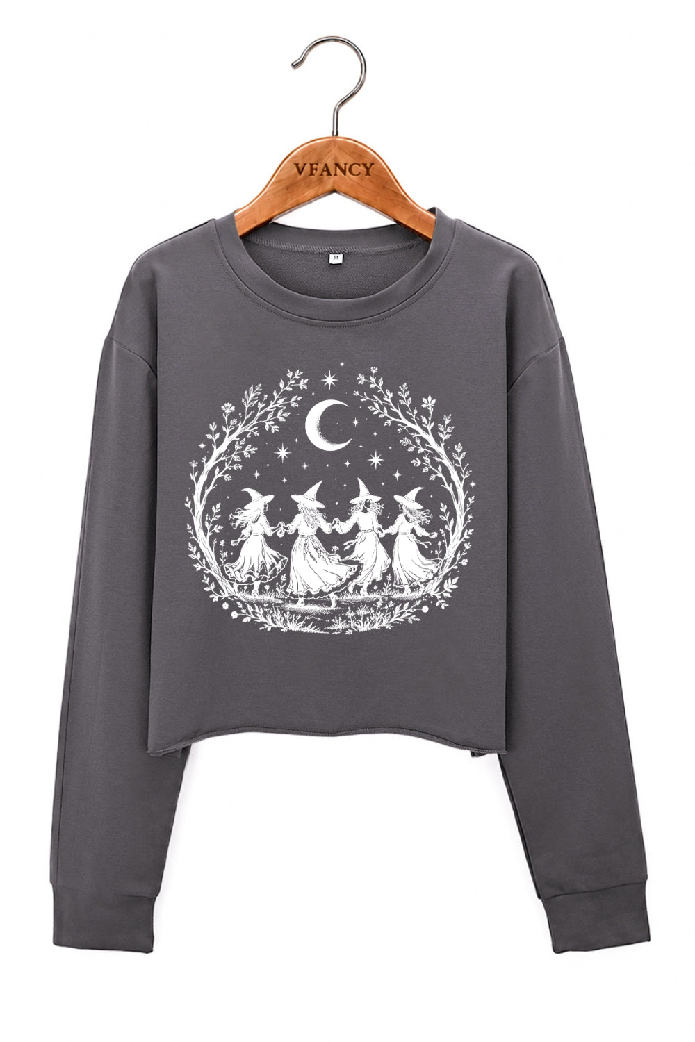 Witches dance in the moonlight crop sweatshirt