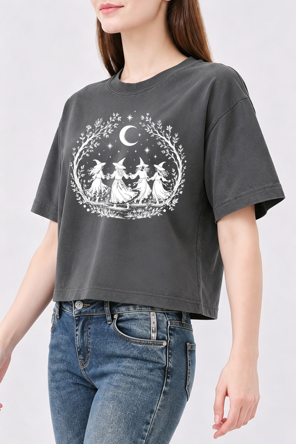 Witches dance in the moonlight crop top