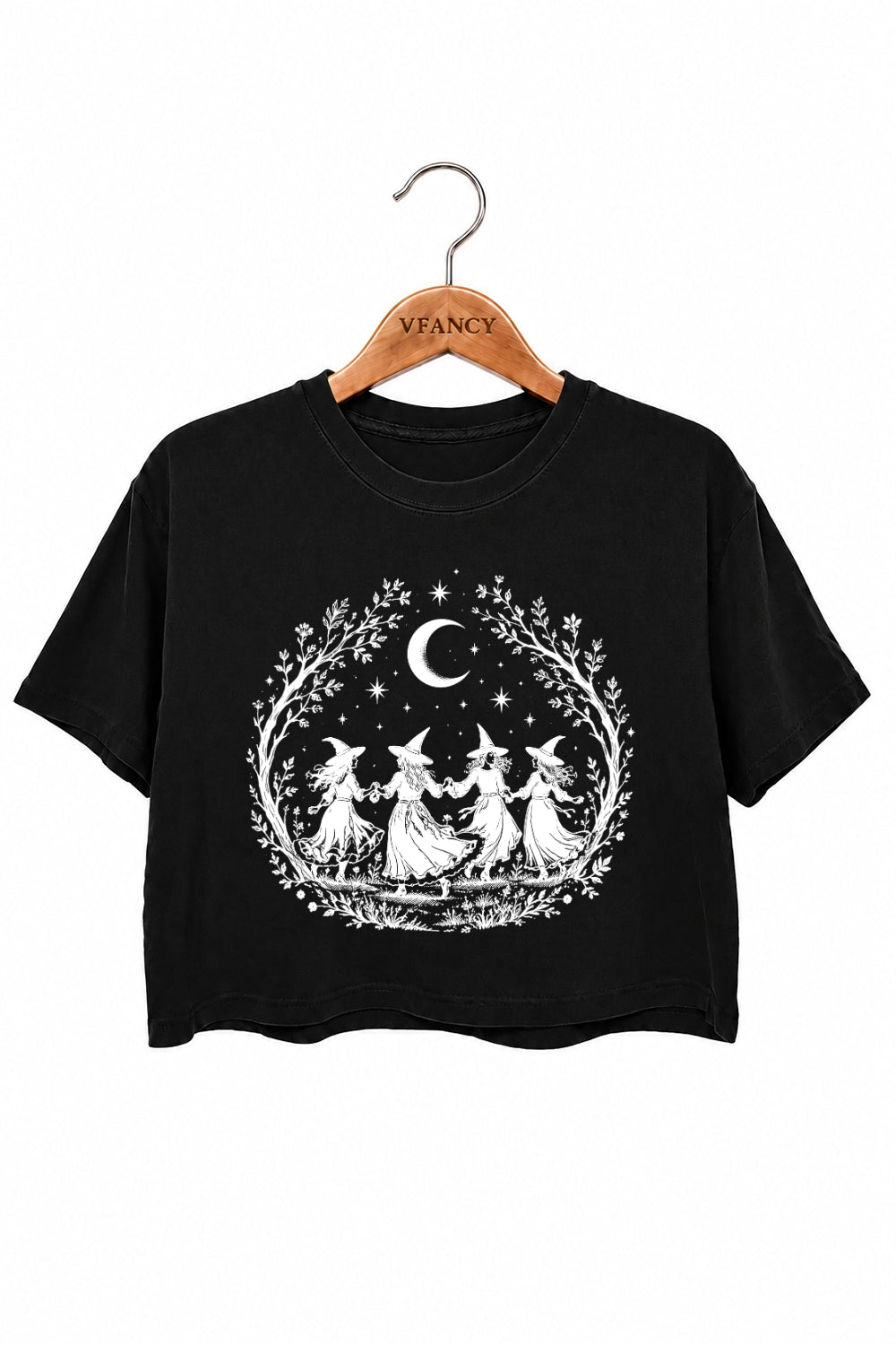 Witches dance in the moonlight crop top