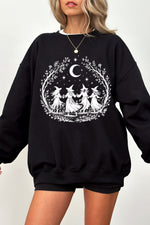 Witches dance in the moonlight crop sweatshirt