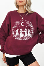 Witches dance in the moonlight crop sweatshirt