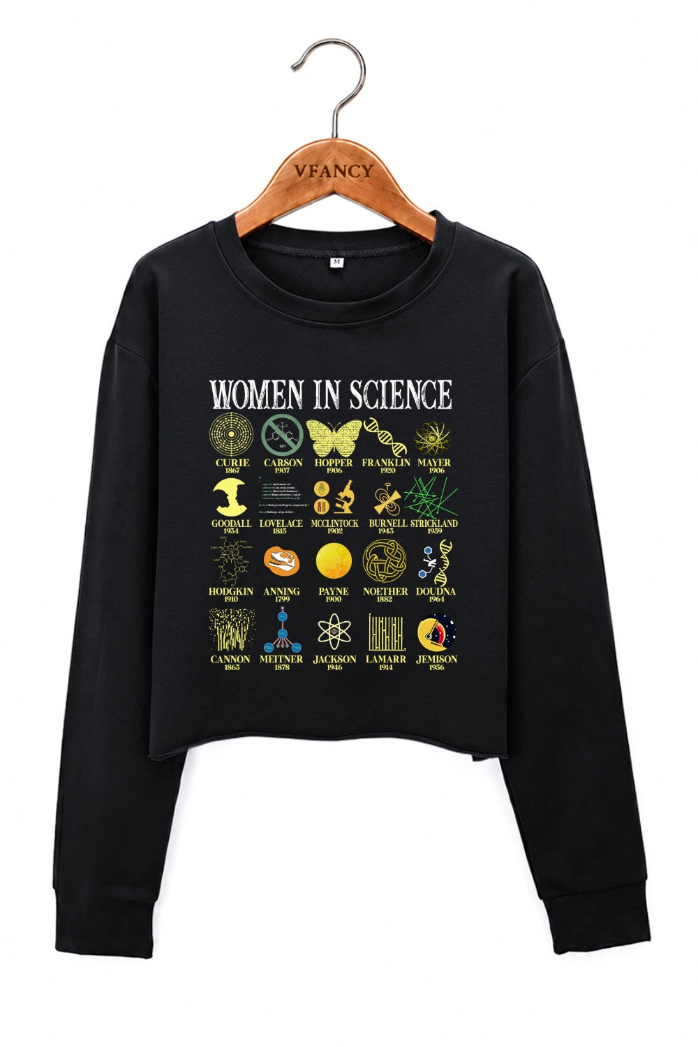 Women in science crop sweatshirt