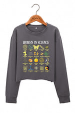 Women in science crop sweatshirt
