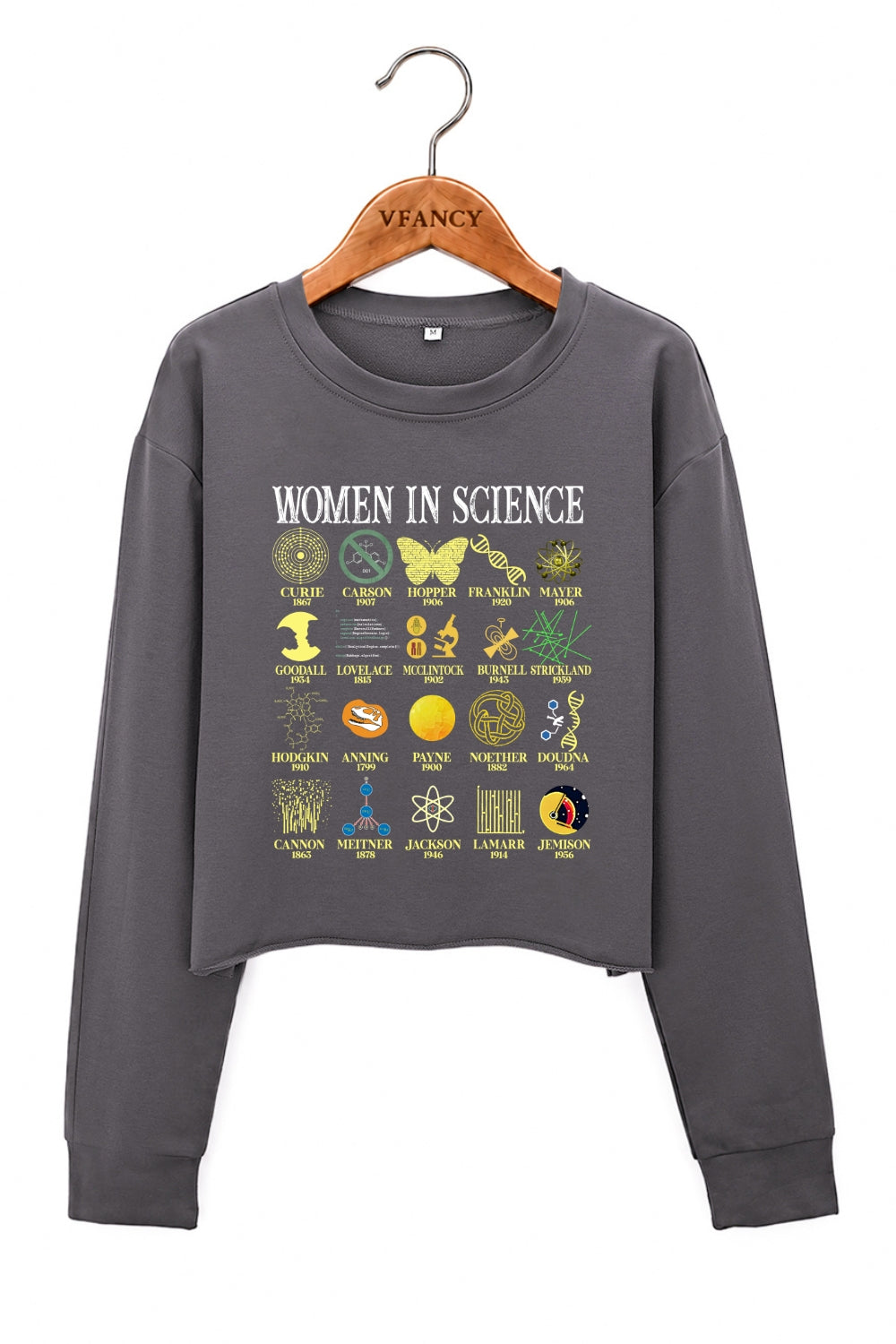 Women in science crop sweatshirt