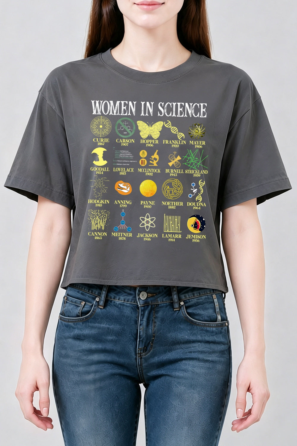 Women in science crop top