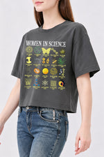 Women in science crop top