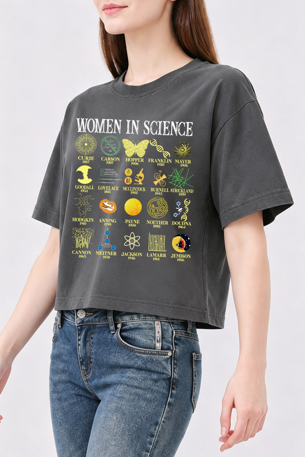 Women in science crop top
