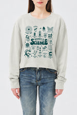 Women in science cute crop sweatshirt