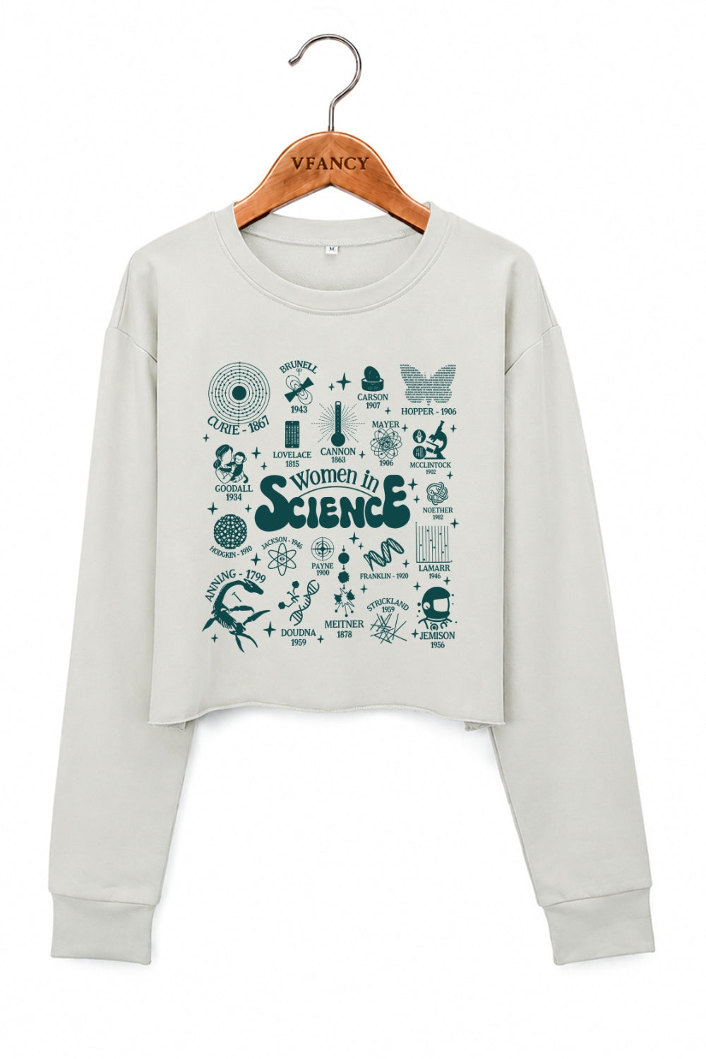 Women in science cute crop sweatshirt