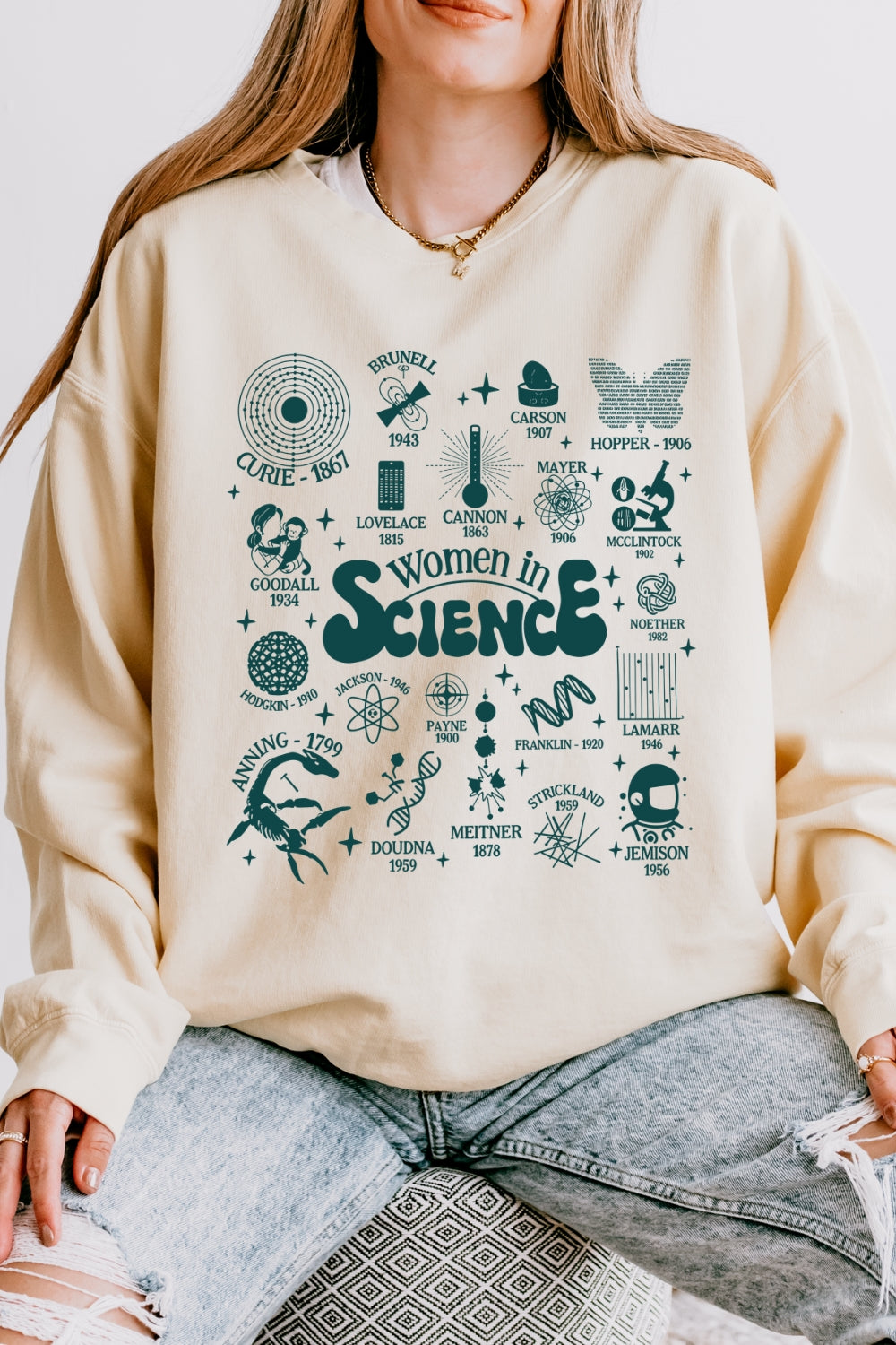 Women in science cute sweatshirt
