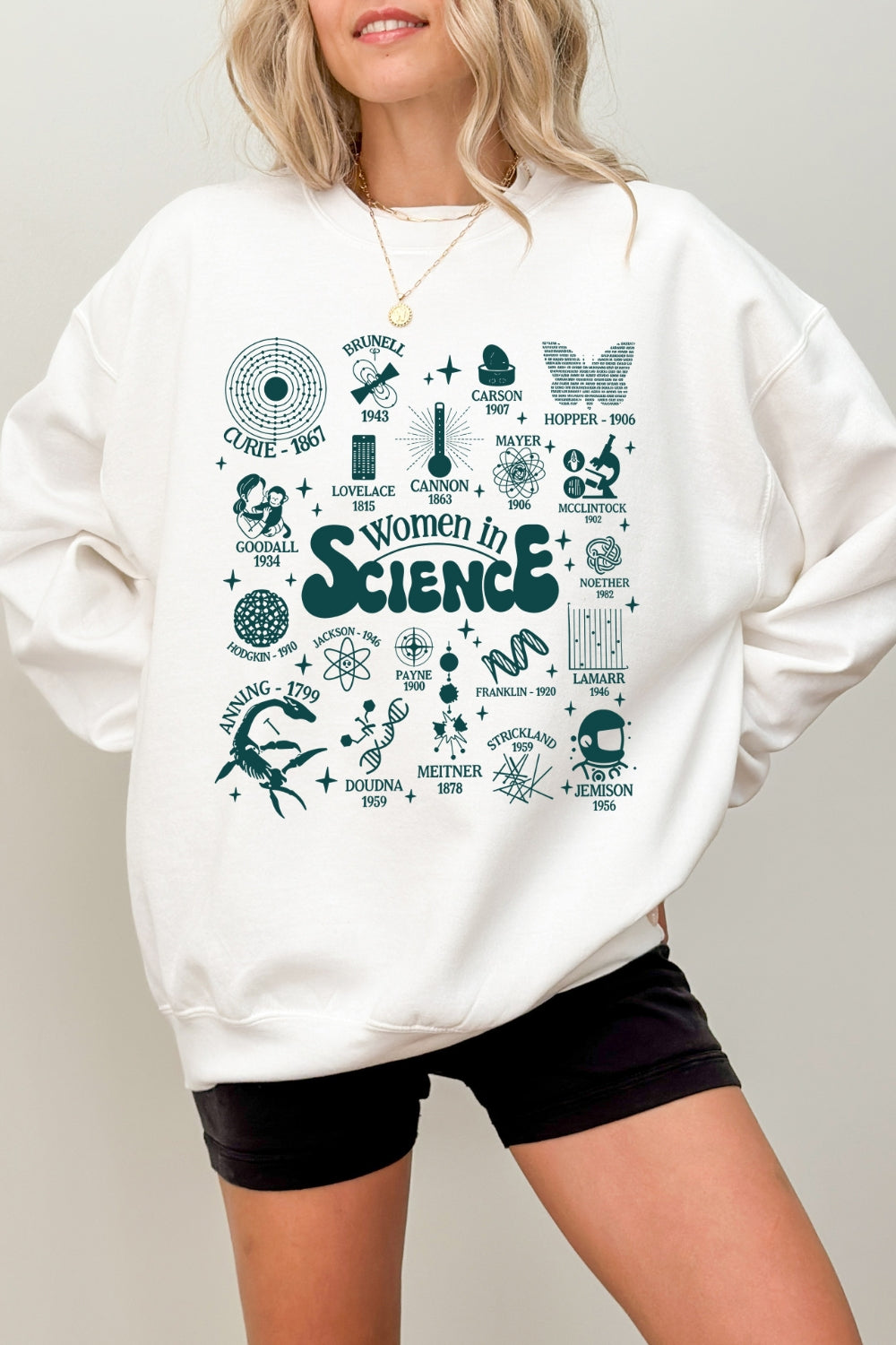 Women in science cute sweatshirt