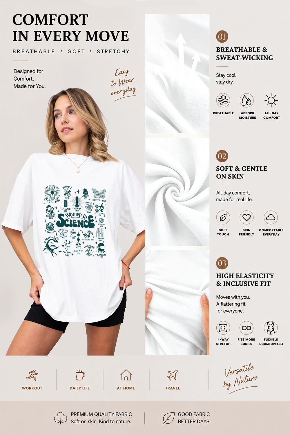 Women in science cute tee