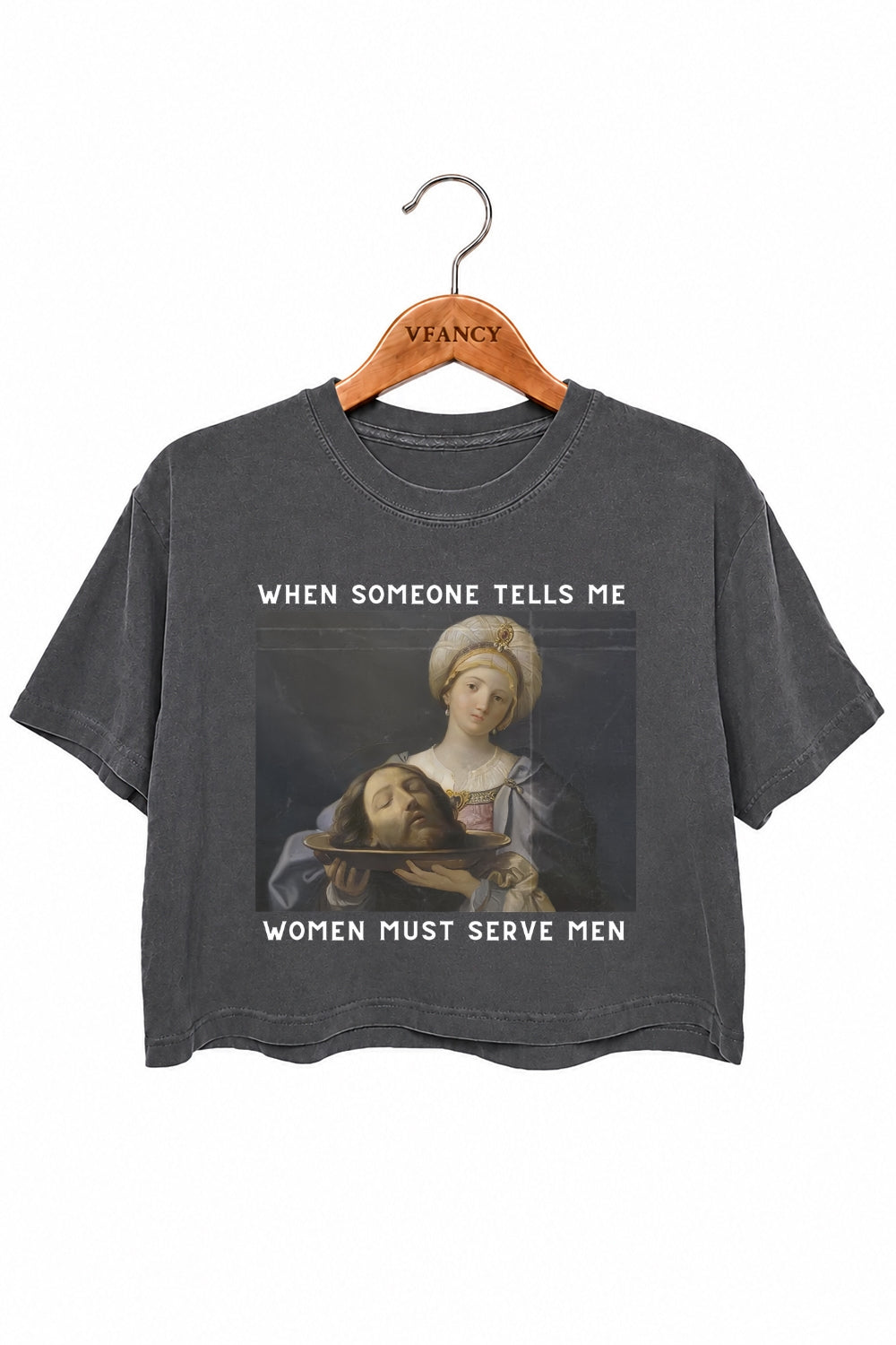 Women must serve men funny crop top