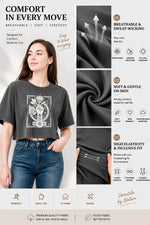 Women power floral crop top